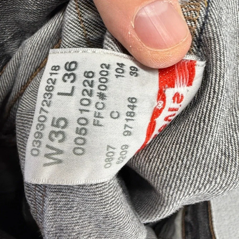 Vintage Levis Jeans Men's 35x36 Fit 32x32 Gray Faded 501xx 501 xx Distressed y2k